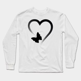 Butterfly and Heart Long Sleeve T-Shirt